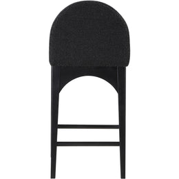 Meridian Waldorf Black Boucle Fabric Stool