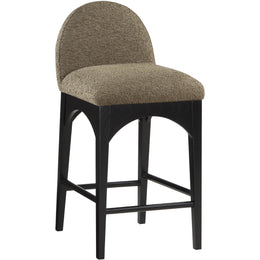 Meridian Waldorf Olive Boucle Fabric Stool