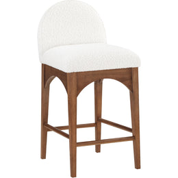 Meridian Waldorf Cream Boucle Fabric Stool