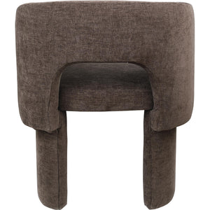 Meridian Emmet Brown Chenille Fabric Dining Chair / Accent Chair