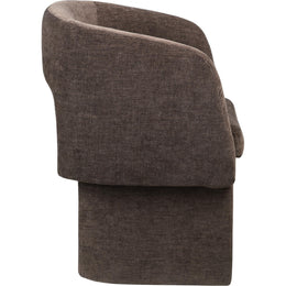 Meridian Emmet Brown Chenille Fabric Dining Chair / Accent Chair