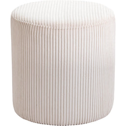 Meridian Roy Beige Microsuede Fabric Ottoman/Stool