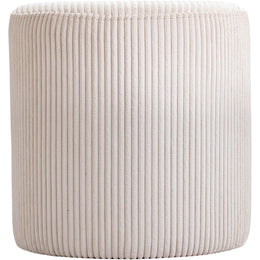 Meridian Roy Beige Microsuede Fabric Ottoman/Stool