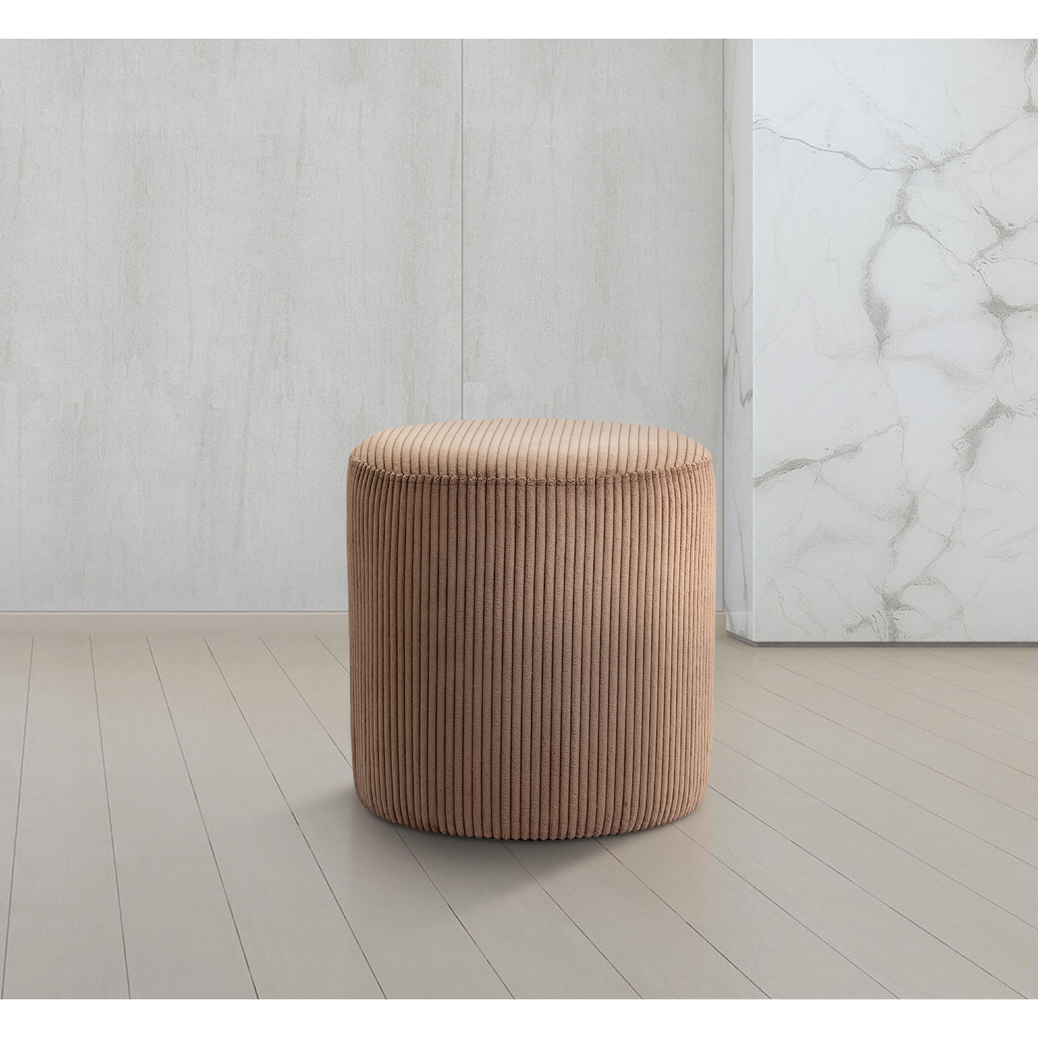 Meridian Roy Brown Microsuede Fabric Ottoman/Stool