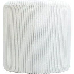 Meridian Roy Cream Microsuede Fabric Ottoman/Stool