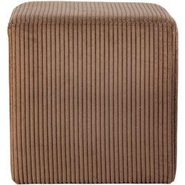 Meridian Roy Brown Microsuede Fabric Ottoman/Stool