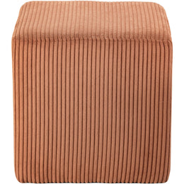 Meridian Roy Cognac Microsuede Fabric Ottoman/Stool