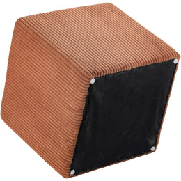 Meridian Roy Cognac Microsuede Fabric Ottoman/Stool