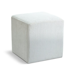 Meridian Roy Cream Microsuede Fabric Ottoman/Stool