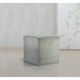 Meridian Roy Grey Microsuede Fabric Ottoman/Stool