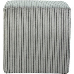 Meridian Roy Grey Microsuede Fabric Ottoman/Stool