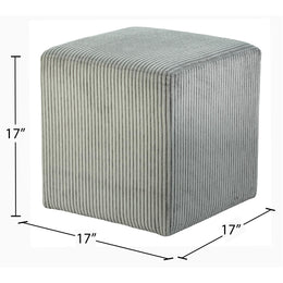 Meridian Roy Grey Microsuede Fabric Ottoman/Stool