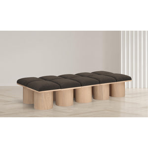 Meridian Pavilion Brown Boucle Fabric Bench