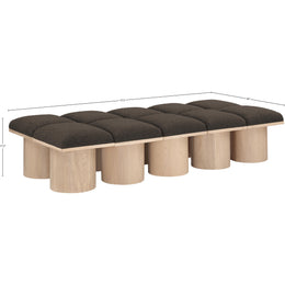 Meridian Pavilion Brown Boucle Fabric Bench