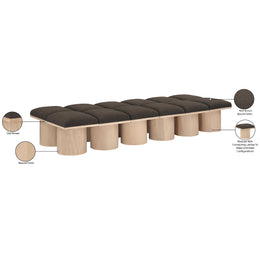 Meridian Pavilion Brown Boucle Fabric Bench