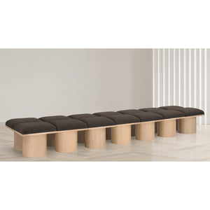 Meridian Pavilion Brown Boucle Fabric Bench