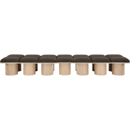 Meridian Pavilion Brown Boucle Fabric Bench