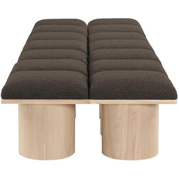 Meridian Pavilion Brown Boucle Fabric Bench