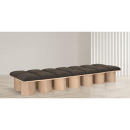 Meridian Pavilion Brown Boucle Fabric Bench