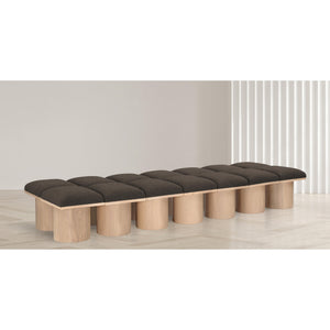 Meridian Pavilion Brown Boucle Fabric Bench