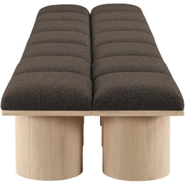Meridian Pavilion Brown Boucle Fabric Bench