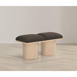 Meridian Pavilion Brown Boucle Fabric Bench