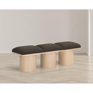 Meridian Pavilion Brown Boucle Fabric Bench