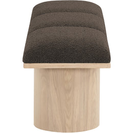 Meridian Pavilion Brown Boucle Fabric Bench