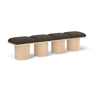 Meridian Pavilion Brown Boucle Fabric Bench