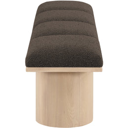 Meridian Pavilion Brown Boucle Fabric Bench
