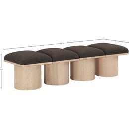 Meridian Pavilion Brown Boucle Fabric Bench