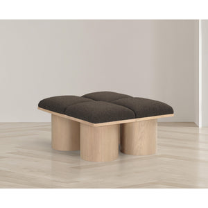 Meridian Pavilion Brown Boucle Fabric Bench