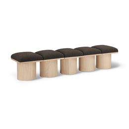 Meridian Pavilion Brown Boucle Fabric Bench