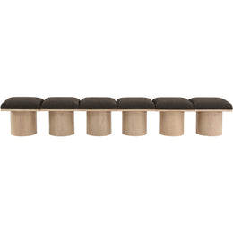 Meridian Pavilion Brown Boucle Fabric Bench