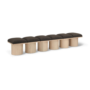 Meridian Pavilion Brown Boucle Fabric Bench