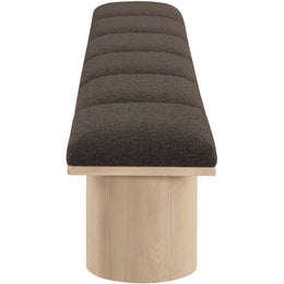 Meridian Pavilion Brown Boucle Fabric Bench