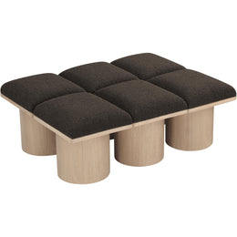 Meridian Pavilion Brown Boucle Fabric Bench