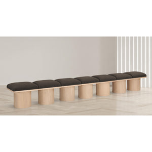 Meridian Pavilion Brown Boucle Fabric Bench