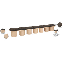 Meridian Pavilion Brown Boucle Fabric Bench