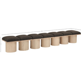 Meridian Pavilion Brown Boucle Fabric Bench