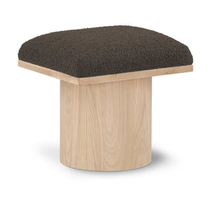 Meridian Pavilion Brown Boucle Fabric Bench/Stool