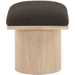 Meridian Pavilion Brown Boucle Fabric Bench/Stool