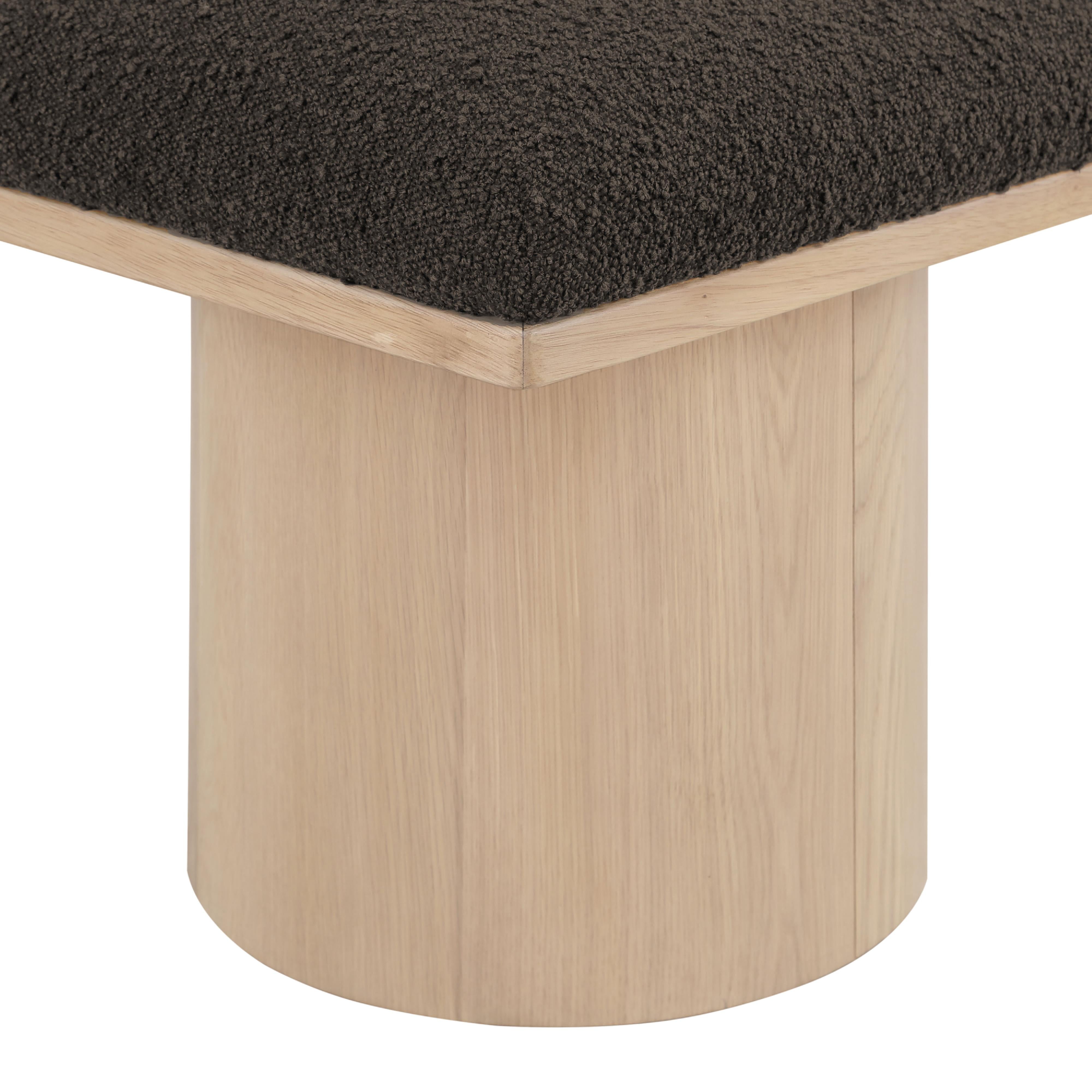 Meridian Pavilion Brown Boucle Fabric Bench/Stool