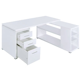 Yvette 60-inch 3-drawer L-Shape Computer Desk Cappuccino