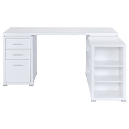 Yvette 60-inch 3-drawer L-Shape Computer Desk Cappuccino