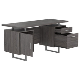 Lawtey 60-inch 2-drawer Computer Desk White High Gloss