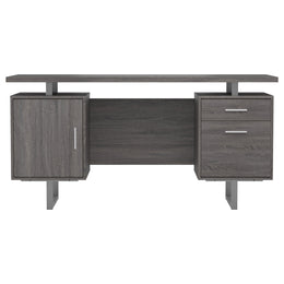 Lawtey 60-inch 2-drawer Computer Desk White High Gloss