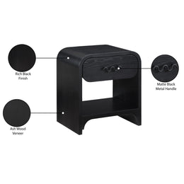 Meridian Hayes Black Night Stand / Side Table