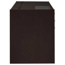 Halston 47-inch 2-drawer Office Desk with Cabinet Cappuccino