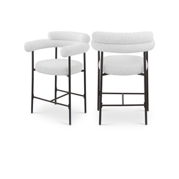 Meridian Blake Cream Boucle Fabric Counter Stool